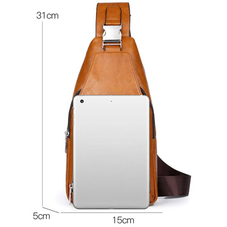 WEIXIER X451Men Crossbody Bag Outdoor Portable Chest Bag(Light Brown) - Image 10