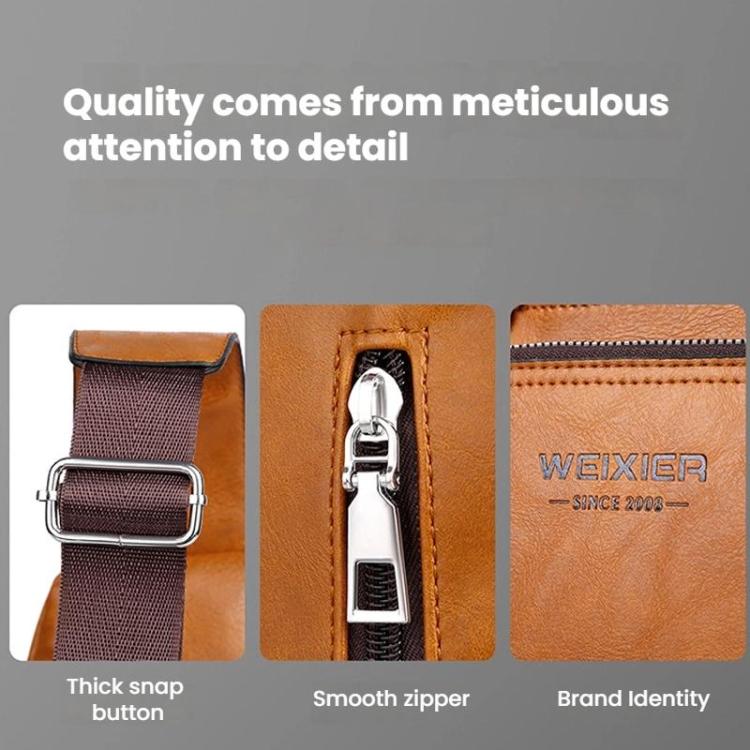 WEIXIER X451Men Crossbody Bag Outdoor Portable Chest Bag(Light Brown) - Image 9
