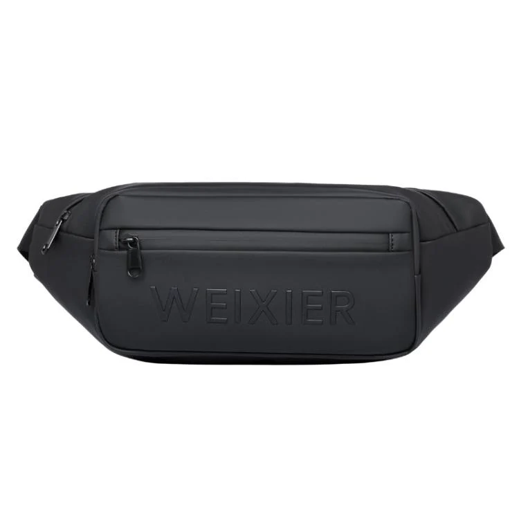 WEIXIER Y9581 Mens Sling Bag Waterproof Fanny Pack Crossbody Shoulder Chest Bag(Black)