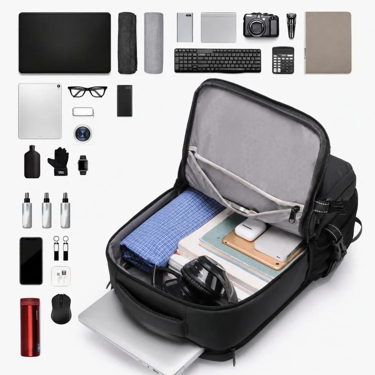 WEIXIRE B929 Men Business Backpack for Short Trips Lightweight Large-Capacity Laptop Bag(Black) - Image 2