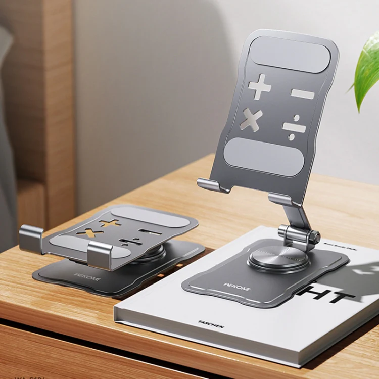WEKOME WA-S104 Life Series Metal Foldable Rotating Desktop Holder(Tarnish) - Image 2
