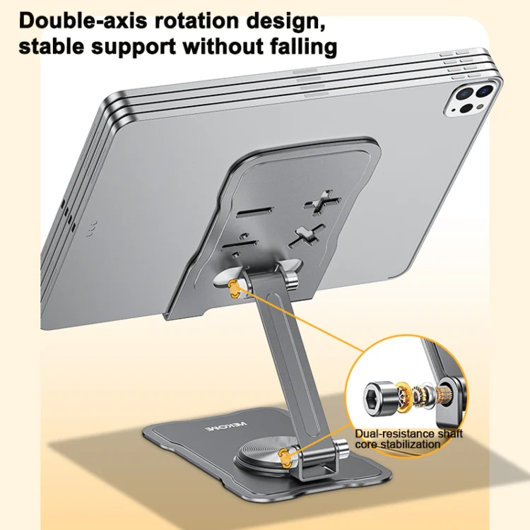 WEKOME WA-S104 Life Series Metal Foldable Rotating Desktop Holder(Tarnish) - Image 4