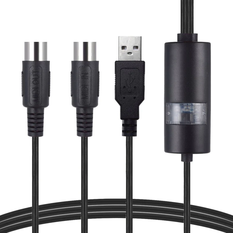WERSI UM-18 USB MIDI Cable MidiPort Midi Cable Electric Piano Electronic Drum Music Editing Line, Length: 2m(Black) - Image 2