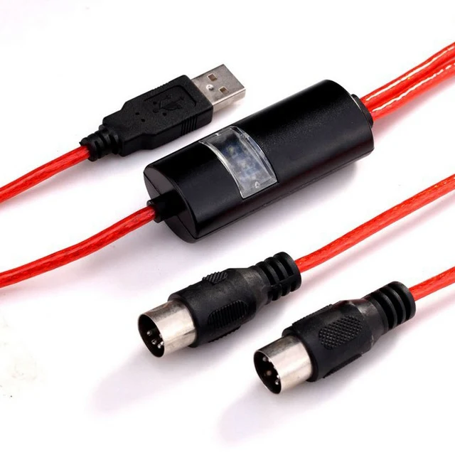 WERSI UM-18 USB MIDI Cable MidiPort Midi Cable Electric Piano Electronic Drum Music Editing Line, Length: 2m(Red) - Image 4