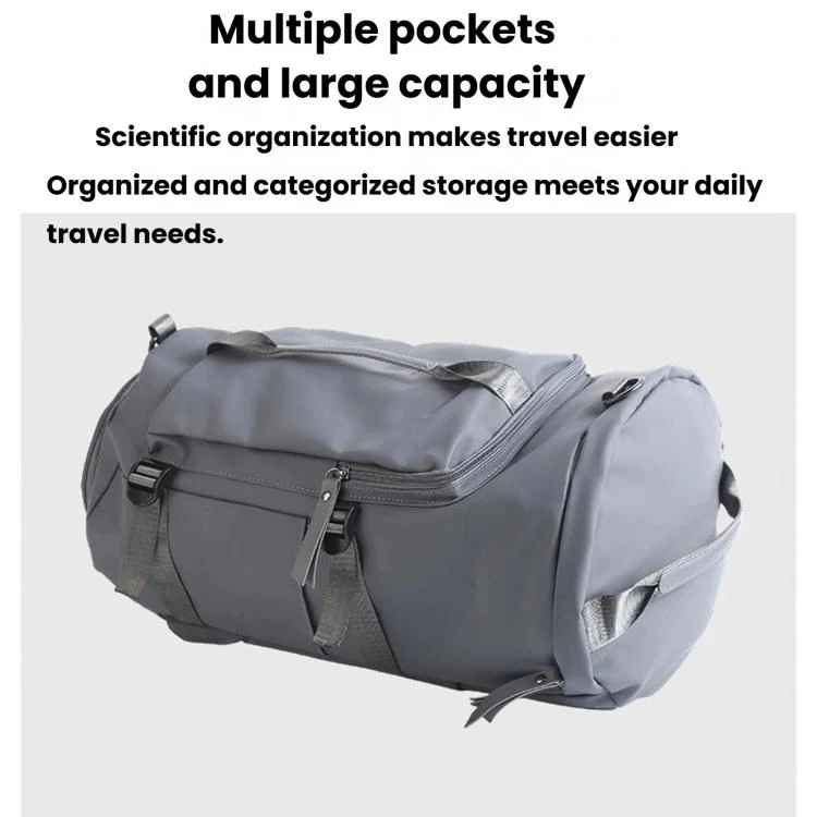 Wet & Dry Separation Travel Bag, Portable Large Capacity Handbag With Shoulder & Hand Carry Design(Grey) - Image 3