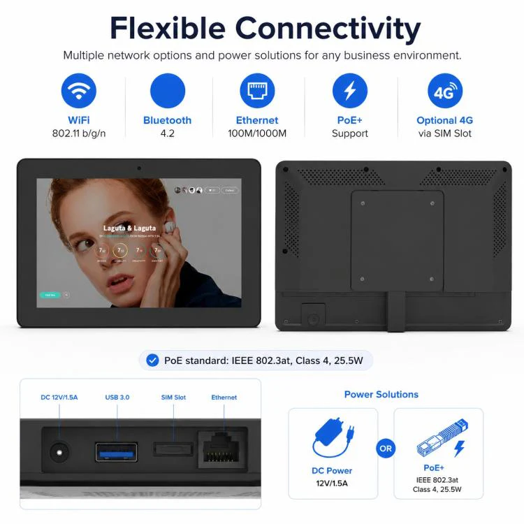 WF1036T 10.1 inch HD Touch Screen Digital Signage, 2GB+16GB, Android 11 RK3566 Quad Core, Plug:EU Plug(Black) - Image 9