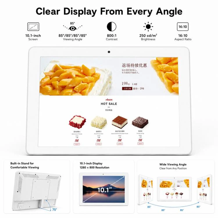 WF1036T 10.1 inch HD Touch Screen Digital Signage, 2GB+16GB, Android 11 RK3566 Quad Core, Plug:UK Plug(White) - Image 6