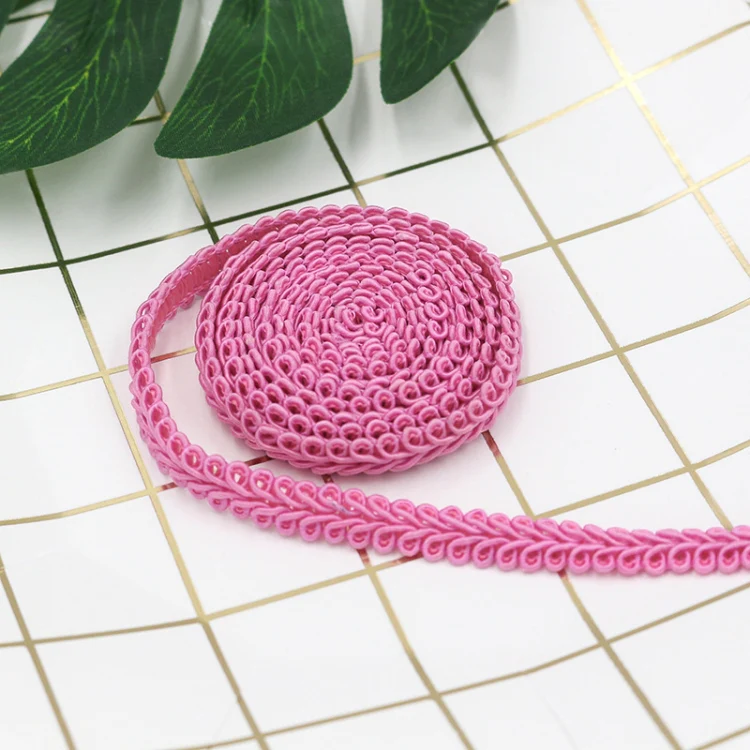 WG000108 Polyester Silk Centipede Shape Lace Belt DIY Clothing Accessories, Length: 50m, Width: 0.8cm(Light Rose Red) - Image 2