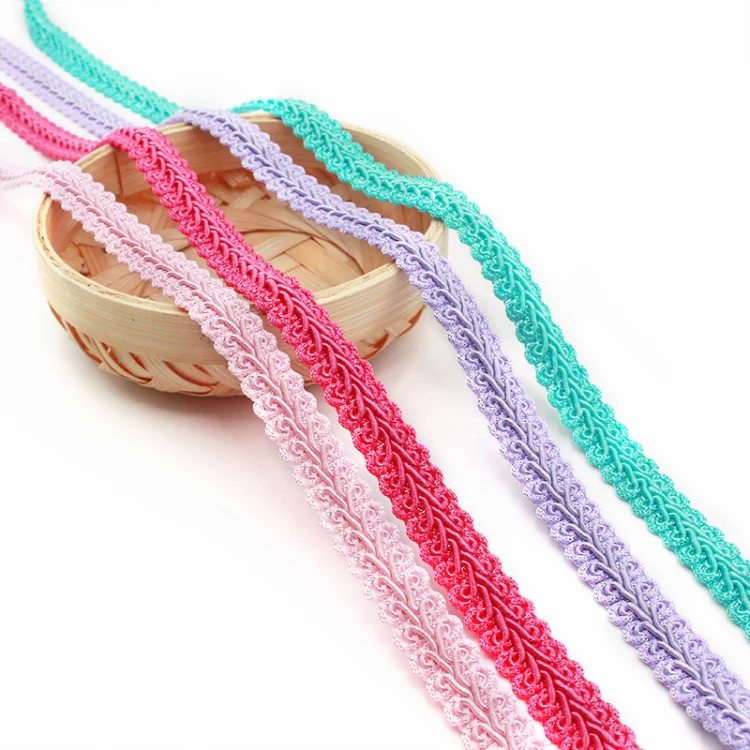 WG000312 Polyester Silk Centipede Shape Lace Belt DIY Clothing Accessories, Length: 25m, Width: 1.2cm(Wine Red) - Image 4