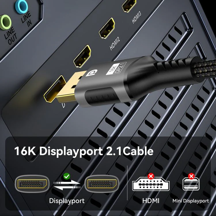WG230 8K 120Hz DP2.1 to DP2.1 High Bandwidth High Refresh Rate Video Cable, Length:2m - Image 5