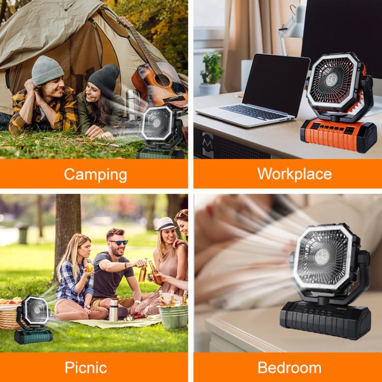 WG353 Outdoor Camping Hook Tent Desktop Fan 20000mAh Battery(Green) - Image 10
