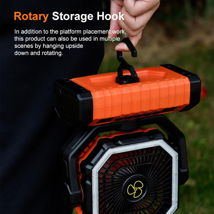 WG353 Outdoor Camping Hook Tent Desktop Fan 20000mAh Battery(Orange) - Image 4