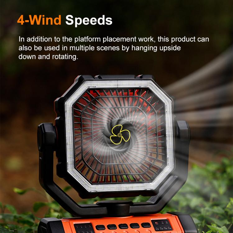 WG353 Outdoor Camping Hook Tent Desktop Fan 20000mAh Battery(Orange) - Image 7