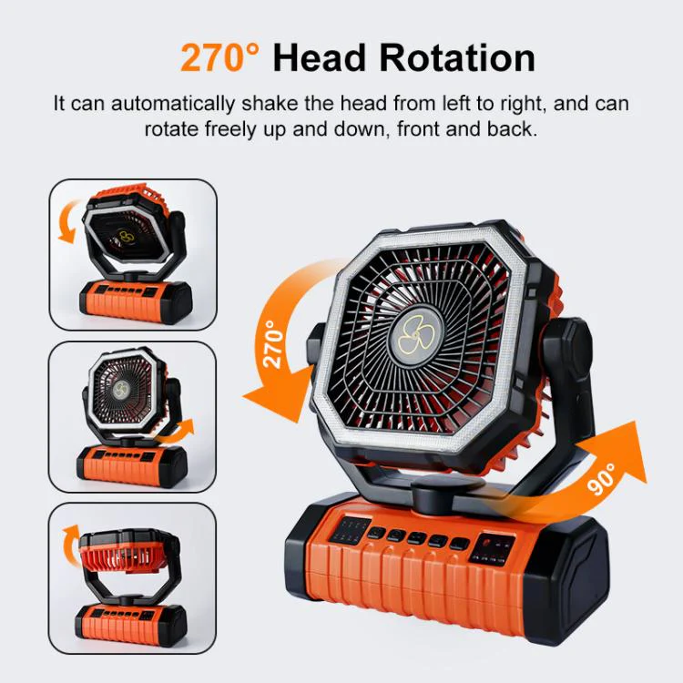 WG353 Outdoor Camping Hook Tent Desktop Fan 20000mAh Battery(Orange) - Image 9