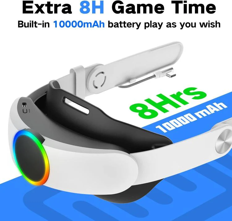 WG38 VR Head Strap with 1000mAh Battery, Model:RGB Ver. For Meta Quest 2 - Image 4