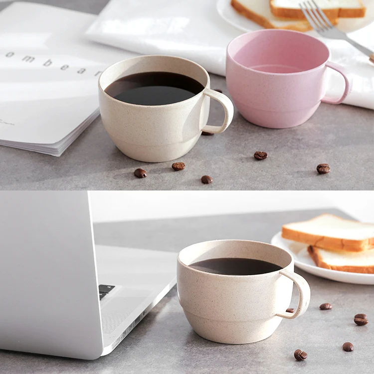 Wheat Straw Coffee Cup Tea Milk Breakfast Cups(Beige) - Image 7