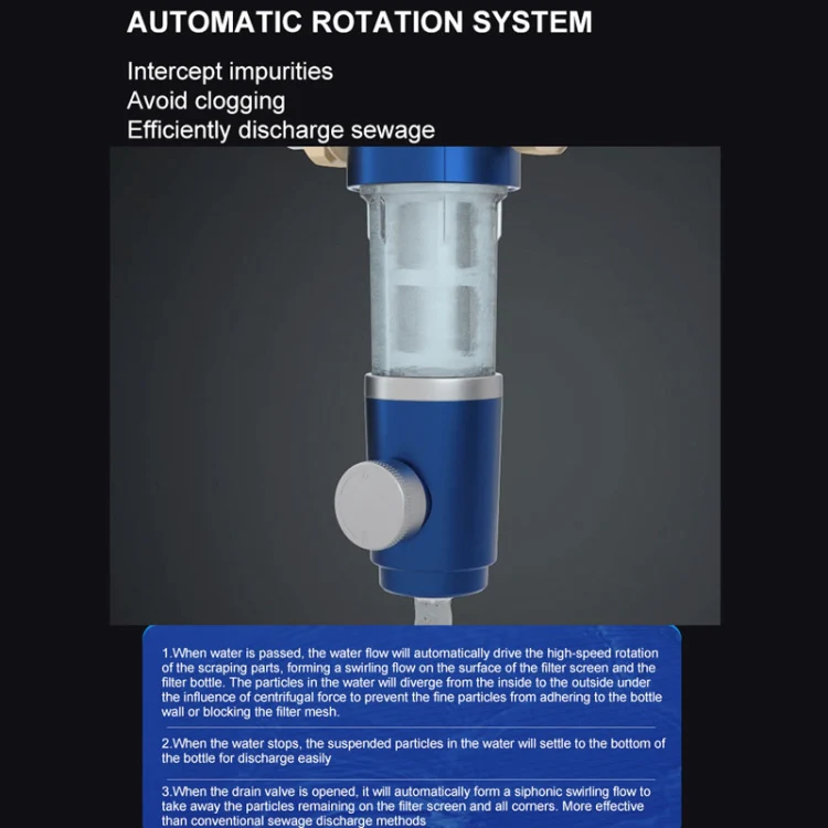WHEELTON WHT-P0038 Home Whole House High Flow Pre-filter Automatic Rotating Central Water Purifier - Image 10