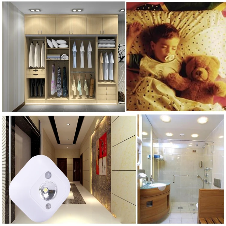 White Light Mini Human Body Motion Induction Ceiling Night Light , Porch Wall Lamps for Cabinets / Bedroom / Bathroom / Living Room, Sensor Distance: 2-3m(White) - Image 9