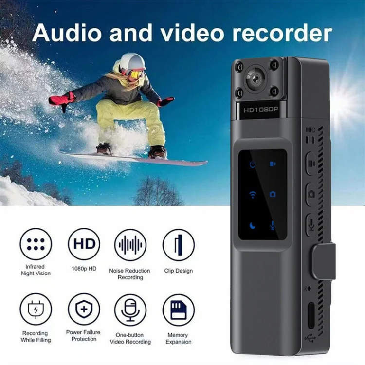 WIFI HD Night Vision Chest-Worn Work Recorder Cycling Camera, Model: L13+64G TF Card+Bracket - Image 10
