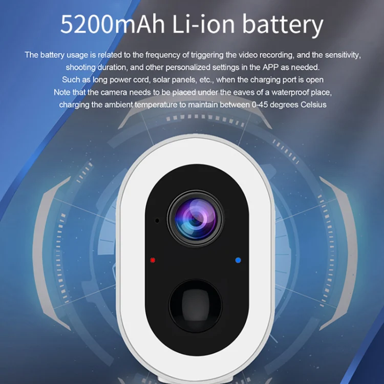 WiFi Tuya Smart Version HD Low Power Consumption Battery Camera, EU Plug, Memory Card:32GB(Grey) - Image 11