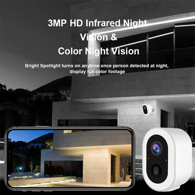 WiFi Tuya Smart Version HD Low Power Consumption Battery Camera, EU Plug, Memory Card:64GB(Grey) - Image 5