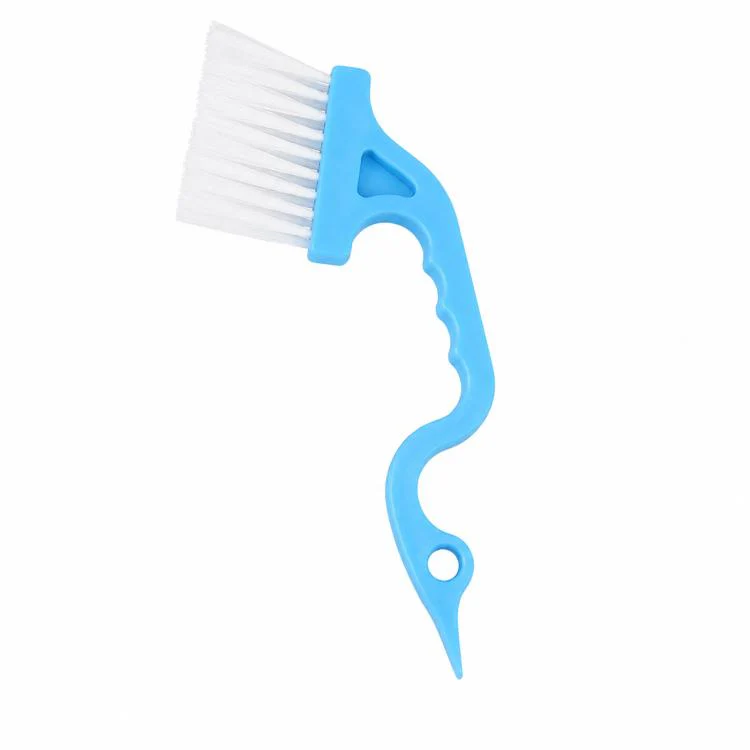 Window Track Cleaning Brush Swan-Neck Crevice Brush with Built-in Scraper, Hand-Held Groove Gap Cleaning Tools(Blue) - Image 2