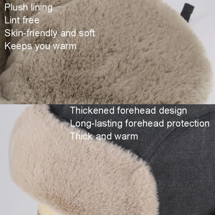 Windproof Padded Thickened Snow Hat Cold Protective Ear Hat, Size: One Size(Khaki) - Image 5