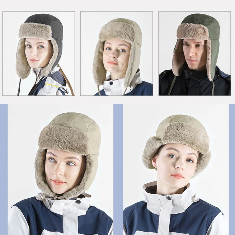 Windproof Padded Thickened Snow Hat Cold Protective Ear Hat, Size: One Size(Khaki) - Image 7