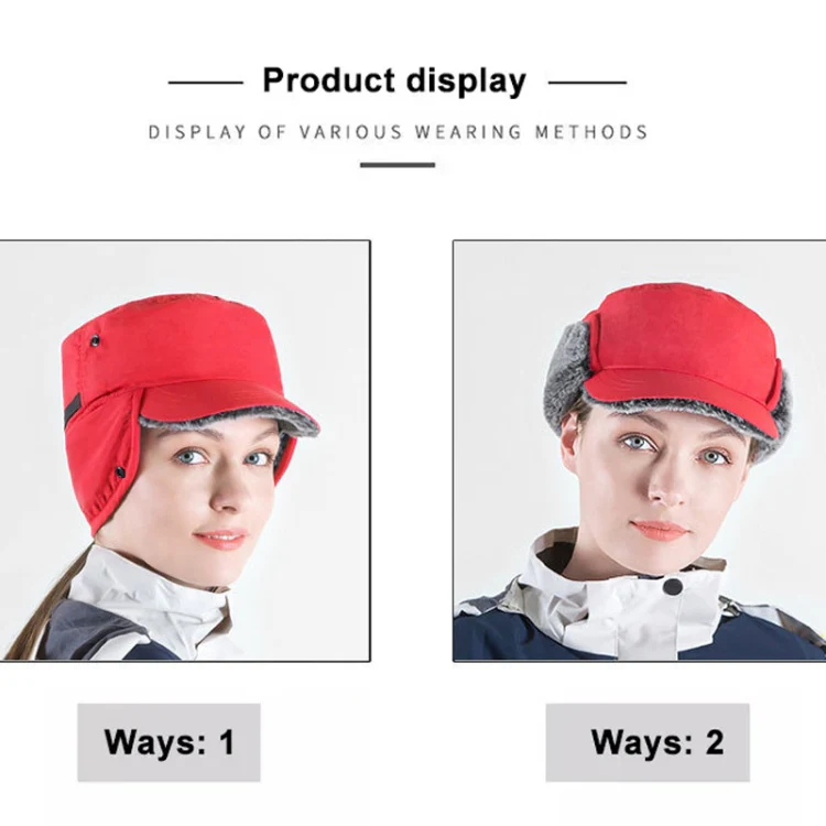 Winter Ear Protection Ski Hat Cold Prevention Windproof Hat Thicken Warm Peaked Hat, Size: L 58-60cm(Caramel Color) - Image 8
