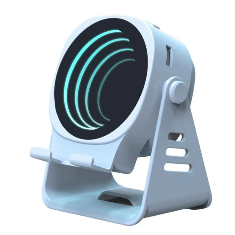 Wireless Induction Speaker With Phone Stand Multifunctional Desktop Bluetooth Speaker Night Light(Blue)