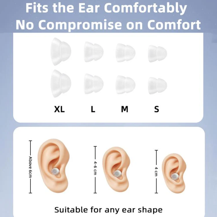 Wireless Invisible Hearing Aid With Digital Display Charging Case & Touch Control Red Blue+Black Case - Image 7