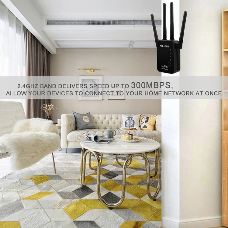 Wireless Smart WiFi Router Repeater with 4 WiFi Antennas, Plug Specification:EU Plug(White) - Image 7