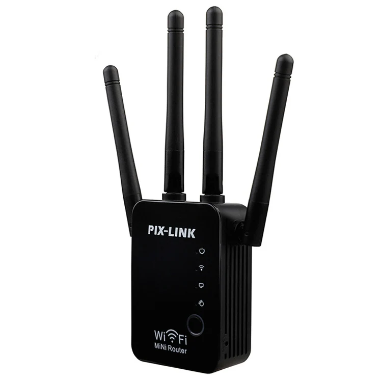 Wireless Smart WiFi Router Repeater with 4 WiFi Antennas, Plug Specification:US Plug(Black) - Image 2