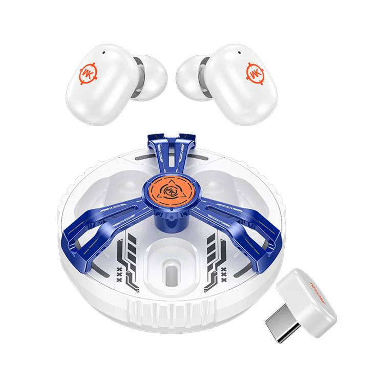 WK Beluga S6 Pioneer 2.4G Metal Gaming Bluetooth Earphone(White)