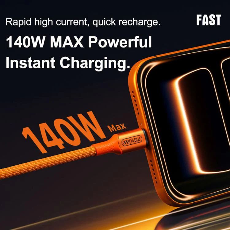 WK WDC-C23 Ladon Type-C to Type-C 140W All-Protocol Super Fast Charging Cable, Length:1.2m(Grey) - Image 4