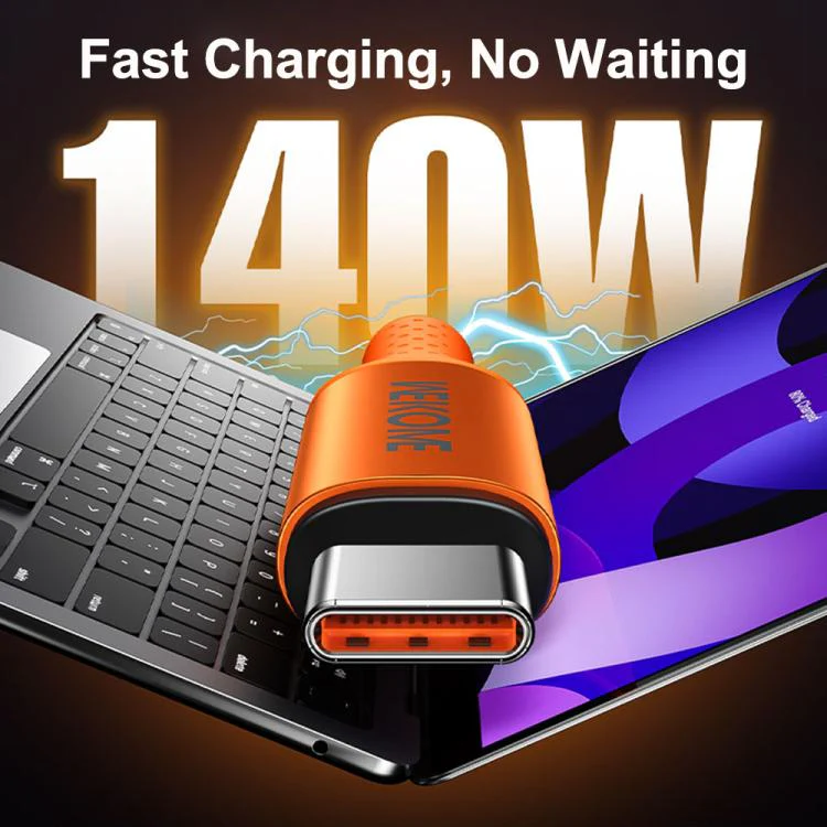 WK WDC-C23 Ladon Type-C to Type-C 140W All-Protocol Super Fast Charging Cable, Length:1.2m(Orange) - Image 5