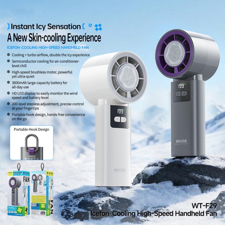 WK WT-F29 Icefon Cooling High-speed Handheld Fan(Grey) - Image 3