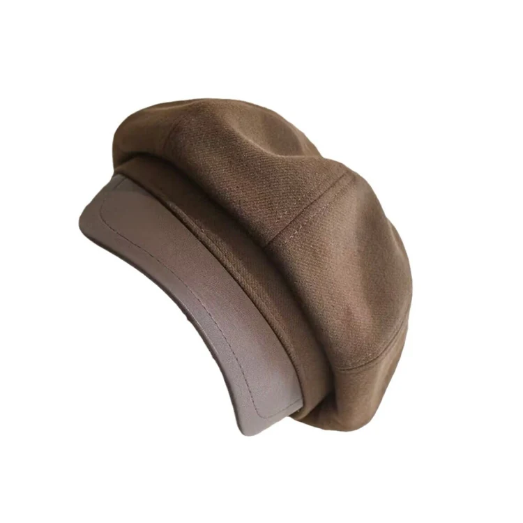 Women Beret Autumn Literary Retro Newsboy Hat Octagonal Girl Cap, Size: Free Size(Coffee) - Image 2