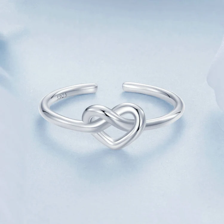 Women Heart-wrapped Adjustable Open Ring(BSR565-E) - Image 3