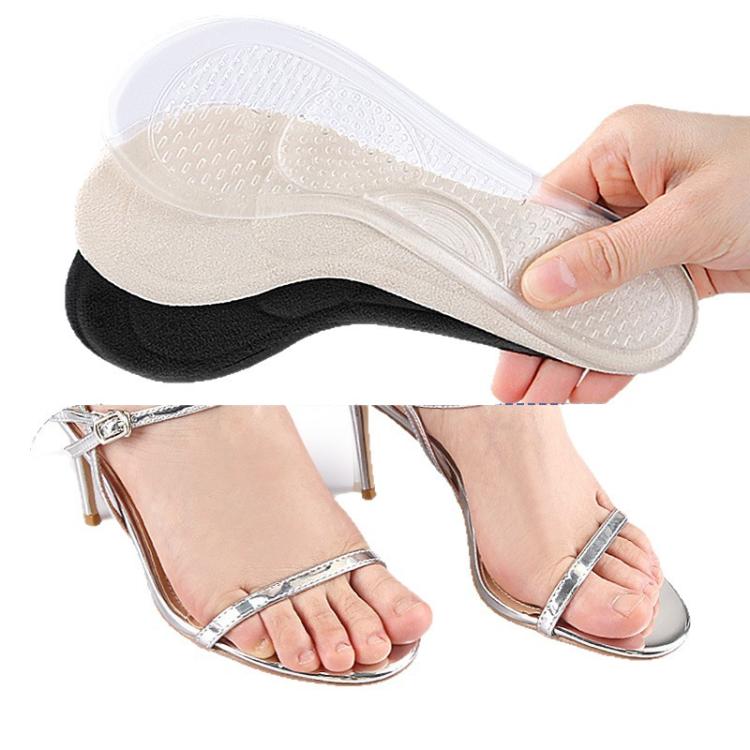 Women High Heels Invisible Anti-Slip Half-Size Insole, Color: Apricot Velvet - Image 2