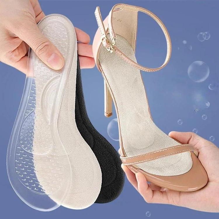 Women High Heels Invisible Anti-Slip Half-Size Insole, Color: Apricot Velvet - Image 6
