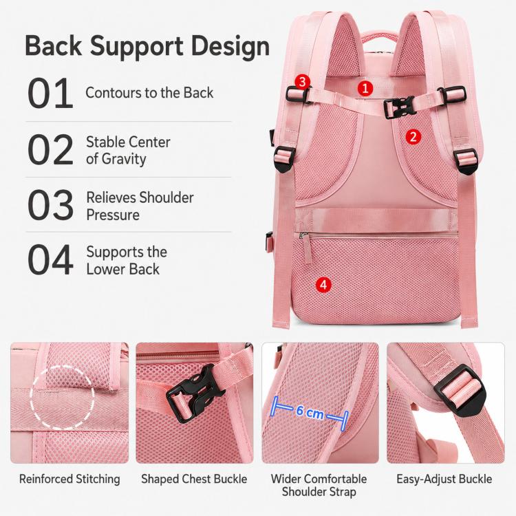 Women Men Travel Backpack Carry-On with Laptop Compartment & USB Port, Shoe Storage, Wet/Dry Separation, Waterproof Large Capacity Daypack(2210 Light Blue) - Image 11