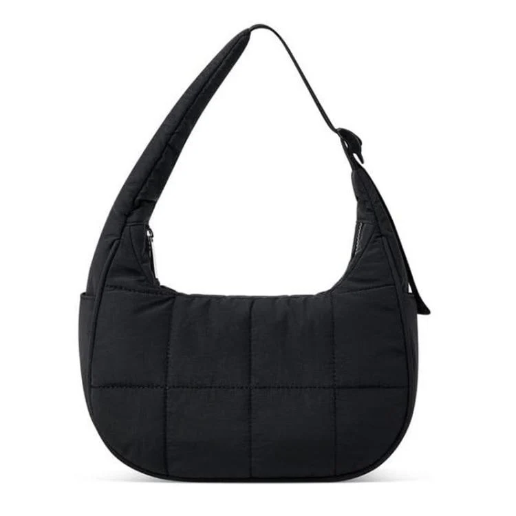 Women Single-shoulder Down Bag With Adjustable Shoulder Strap Handbag(Black)
