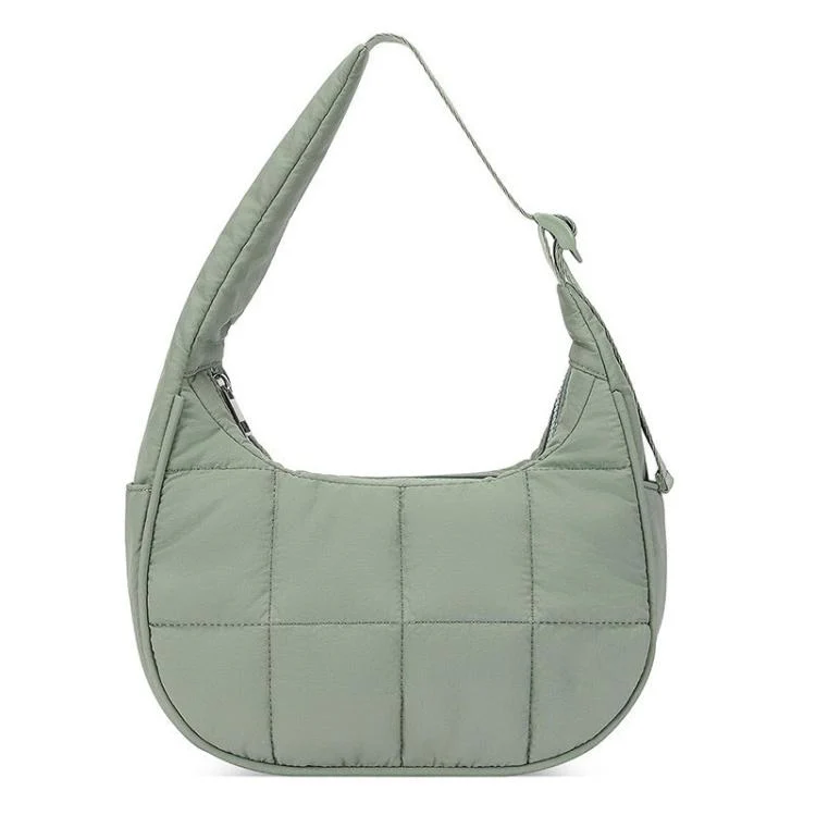 Women Single-shoulder Down Bag With Adjustable Shoulder Strap Handbag(Green)