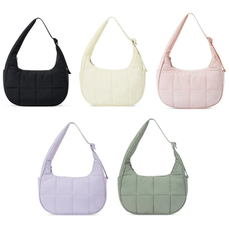 Women Single-shoulder Down Bag With Adjustable Shoulder Strap Handbag(Pink) - Image 2