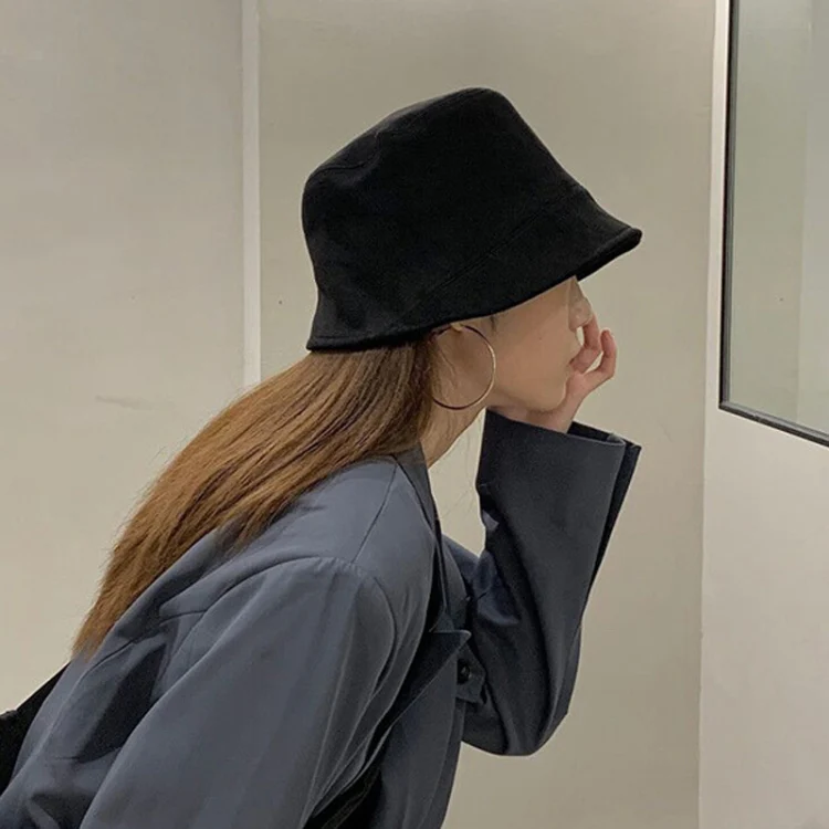 Women Suede Fisherman Hat Show Face Small Basin Cap Bucket Hat(Khaki) - Image 4