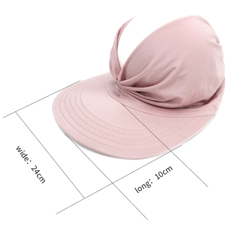 Women Visor Sun Protection Cap Elastic Hollow Large Brim Hat(Fluorescent Yellow) - Image 5
