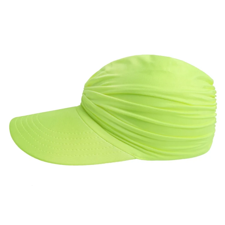 Women Visor Sun Protection Cap Elastic Hollow Large Brim Hat(Leather Pink) - Image 4