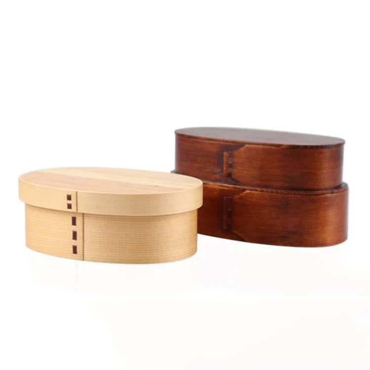 Wood Environmental Protection Tableware Portable Lunch Box Bento Box, Style:Double Layer(Wood Color) - Image 3