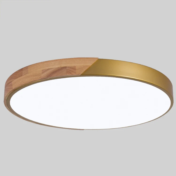 Wood Macaron LED Round Ceiling Lamp, Stepless Dimming, Size:60cm(Gold) - Image 2